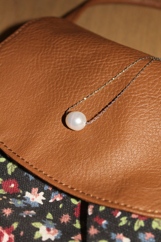 10.5mm cultured freshwater white pearl and sterling silver